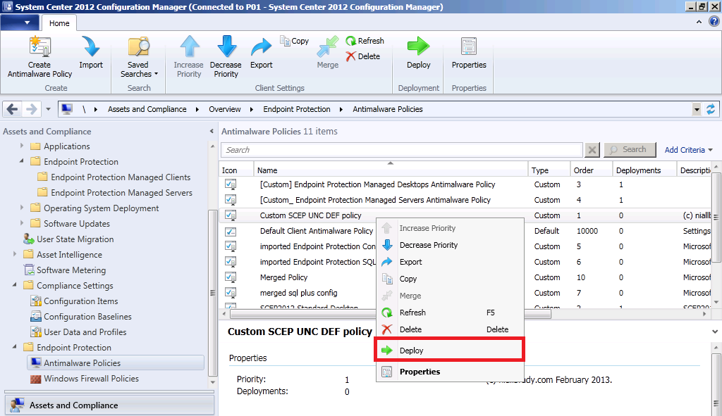 Deploy Antimalware Policy