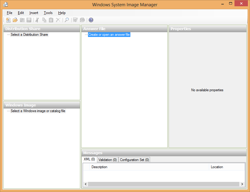 Windows System Image Manager started