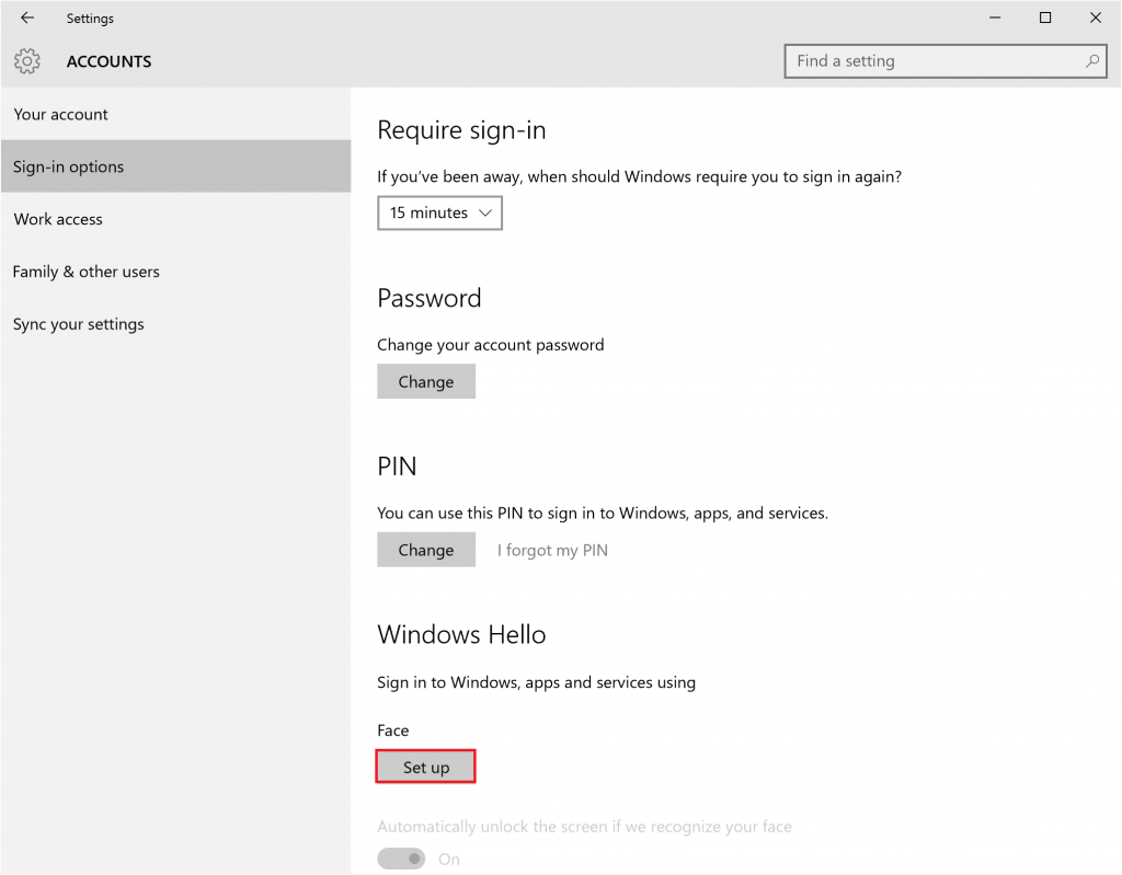 How can I setup Windows Hello on the Surface Book or Surface Pro 4 ...