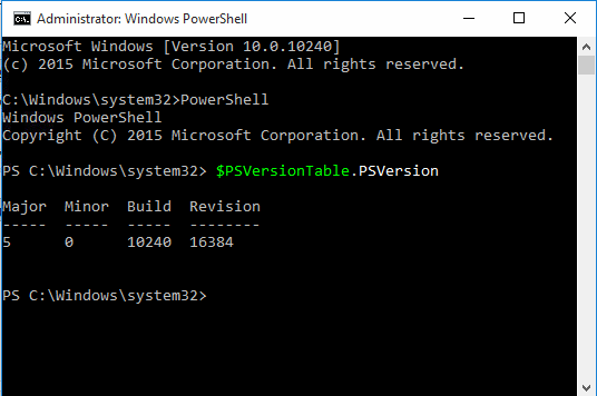 PowerShell version