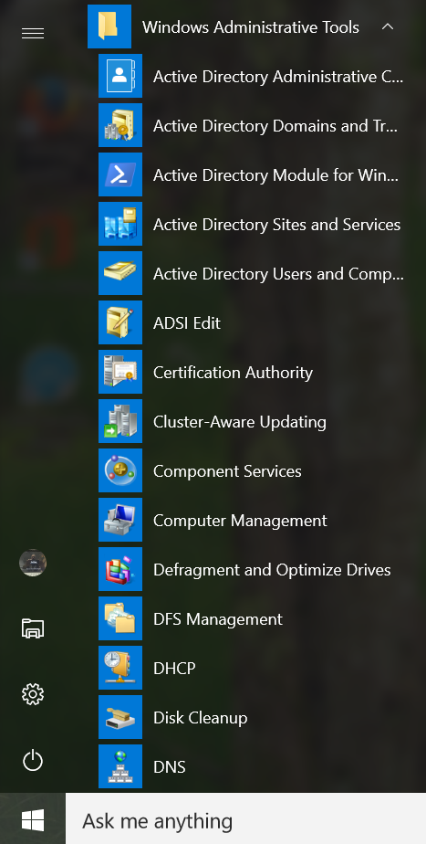 windows administrative tools