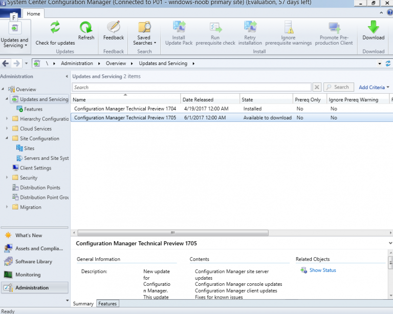 System Center Configuration Manager Technical Preview 1705 now ...