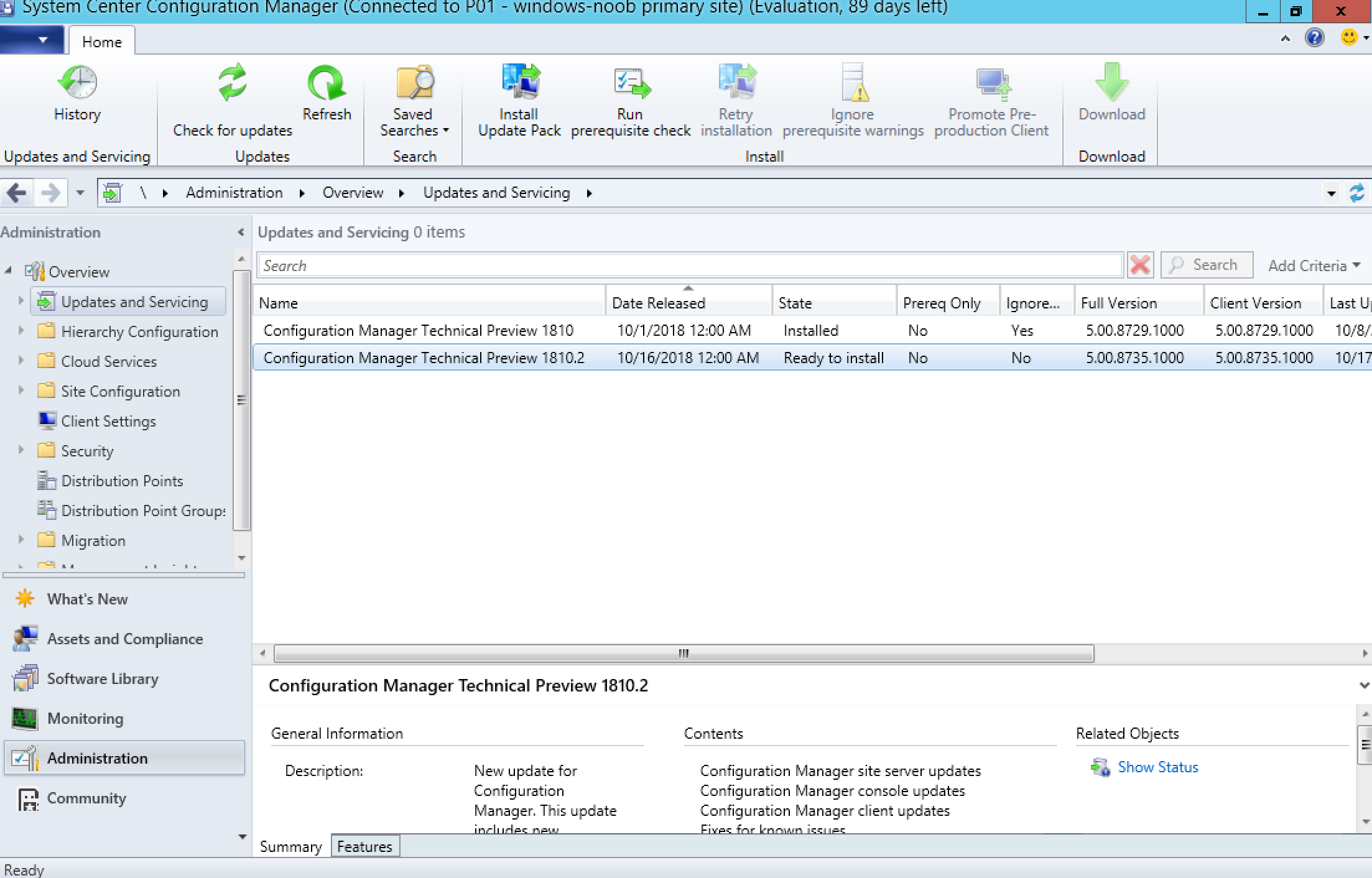 A Quick Look At System Center Configuration Manager Technical Preview Version Just