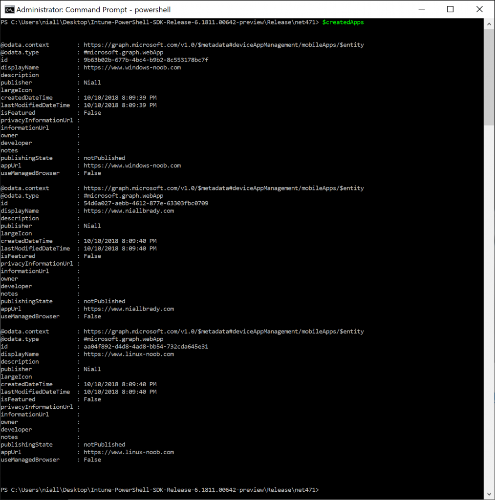 created-apps-variable-returned-by-intune