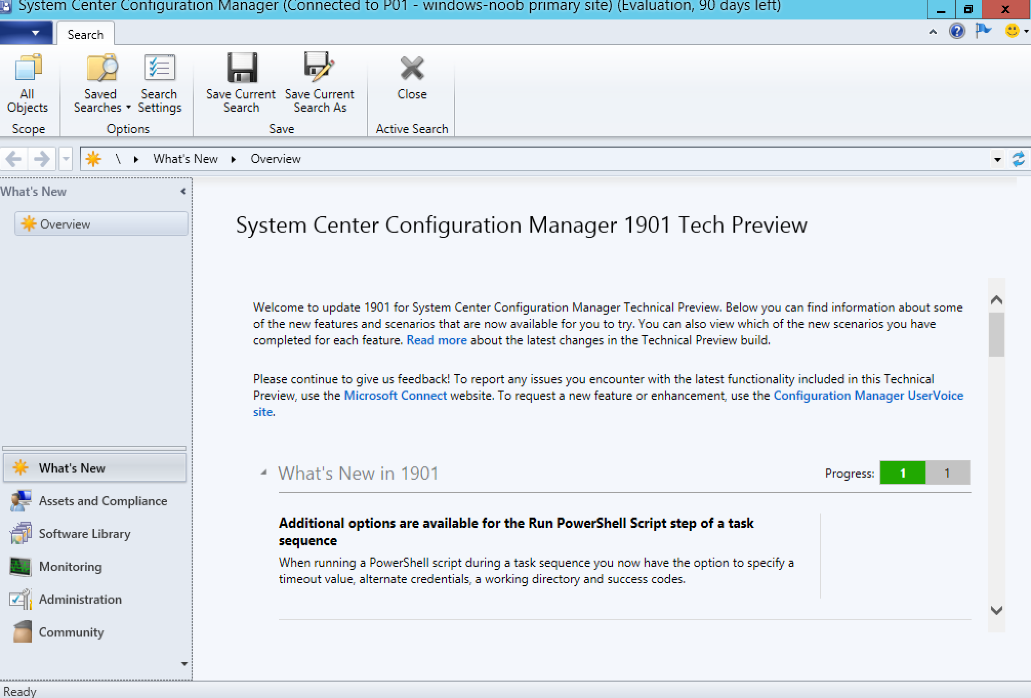 System Center Configuration Manager Technical Preview version 1901 is ...