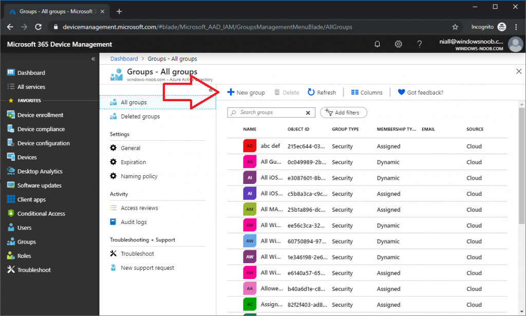 How can I create dynamic groups for different HoloLens devices in ...