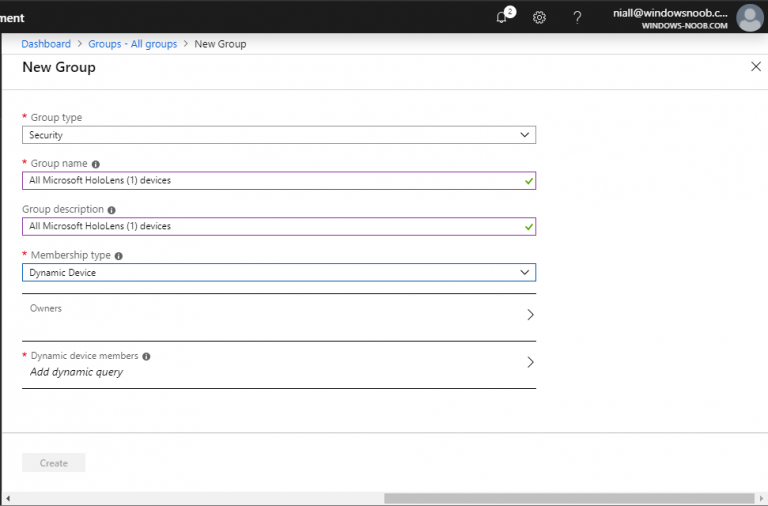 How can I create dynamic groups for different HoloLens devices in ...