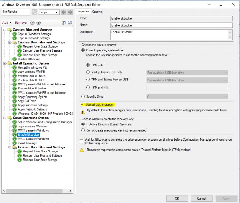 Full disk encryption (in ConfigMgr 1910) – a closer look using real ...