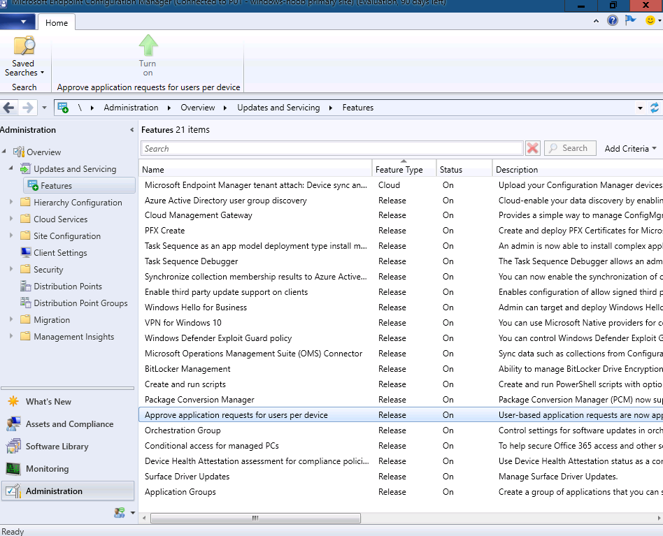 configuration manager in control panel