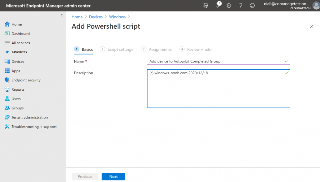 Adding devices to an Azure AD group after Windows Autopilot is complete