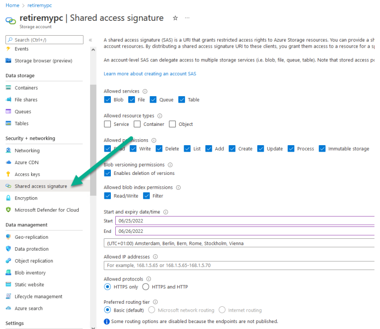 Providing access to your Azure tables data via a SAS read only token