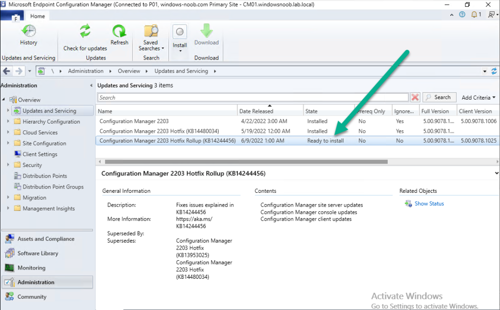 Update 2203 for Microsoft Endpoint Configuration Manager current