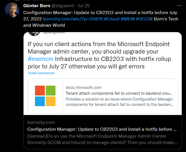 Update 2203 for Microsoft Endpoint Configuration Manager current