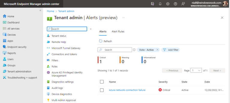 How can I configure alerts for Windows 365 activity in Intune | just ...