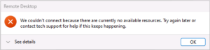 Windows 365 Link Problem Troubleshooting Windows 365 connection issues via the troubleshoot ...