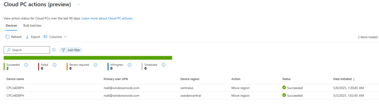 Moving one or more Windows 365 Cloud PCs to another location | just ...