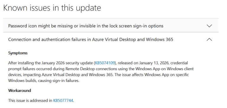 January 2026 Cumulative Update breaks Windows app | just another ...